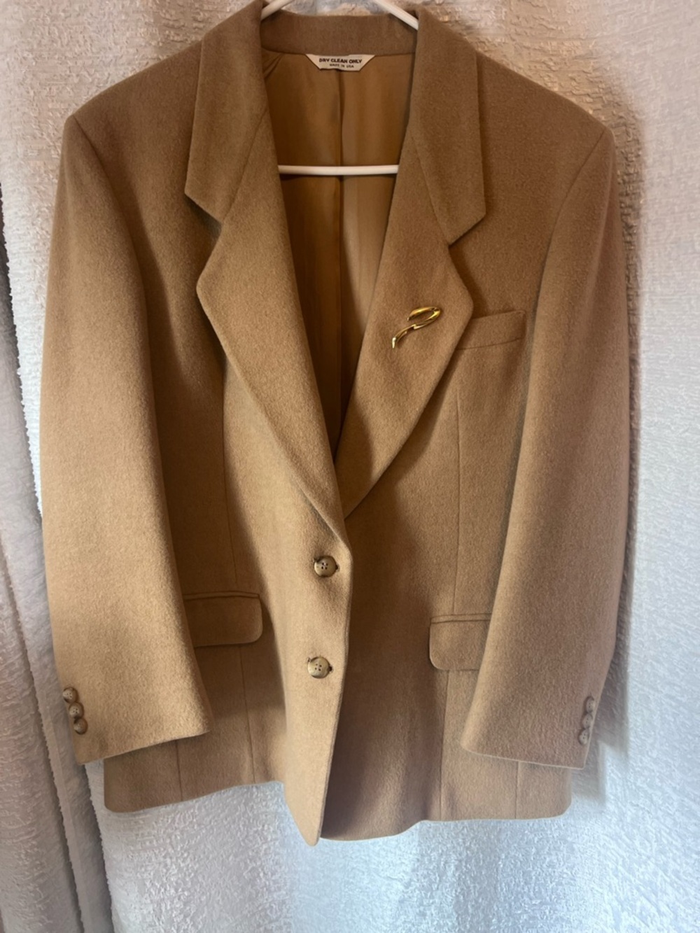 PBM Women 100% Camel Hair Blazer by Nordstrom - Tailored Suit Jacket